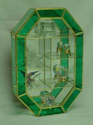Green Glass Curio Cabinet 
